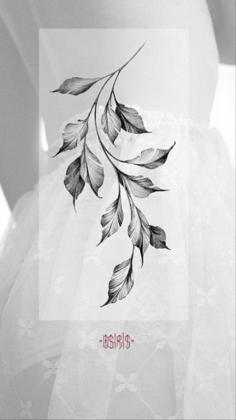 Unique Fantasy Tattoos, Botanical Leaf Tattoo, Rose Leaves Drawing, Black Leaves Tattoo, Botanical Tattoo Delicate, Leaf Tattoo Design, Blackwork Flowers, Blatt Tattoos, Botanisches Tattoo