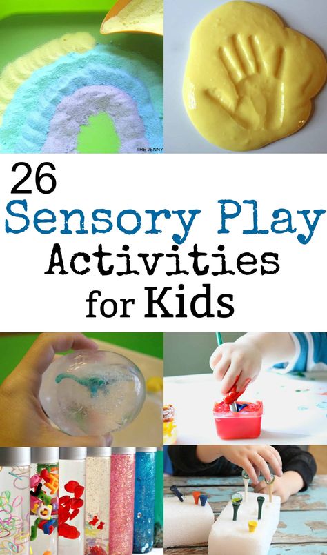 These 26 Sensory Play Activities for Kids are perfect sensory activities for toddlers and sensory play for kids. #sensoryplay Sensory Activities For Toddlers, Sensory Play Activities, Special Education Activities, Sensory Activities Toddlers, Sensory Art, Toddler Sensory, Sensory Boxes, Art Therapy Activities, Activities For Toddlers