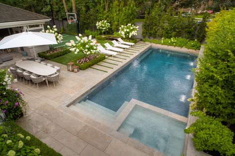 Recent Projects — Welcome to MHLA INC Classic Pools Design, Backyard Sun Lounge Area, In Ground Rectangle Pools, Small Yard Pool Landscaping, Pool With Integrated Spa, Backyard With Plunge Pool, Backyard Retreat With Pool, Rectangular Pool With Hot Tub, Landscaping Pool Area Backyard Ideas