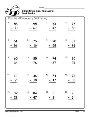 FREE MATH PRINTABLE~  2-digit subtraction with regrouping worksheet. 2 Digit Subtraction, Subtraction With Regrouping Worksheets, Math Subtraction Worksheets, Regrouping Subtraction, Subtraction With Regrouping, Math Subtraction, Addition And Subtraction Worksheets, 2nd Grade Math Worksheets, Free Math Worksheets