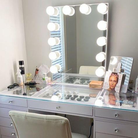 Hollywood Style Mirror, Hollywood Makeup Mirror, Large Floor Mirror, Makeup Vanity Lighting, Mirrored Vanity, Impressions Vanity, Big Mirror, Oval Wall Mirror, Magnifying Mirror