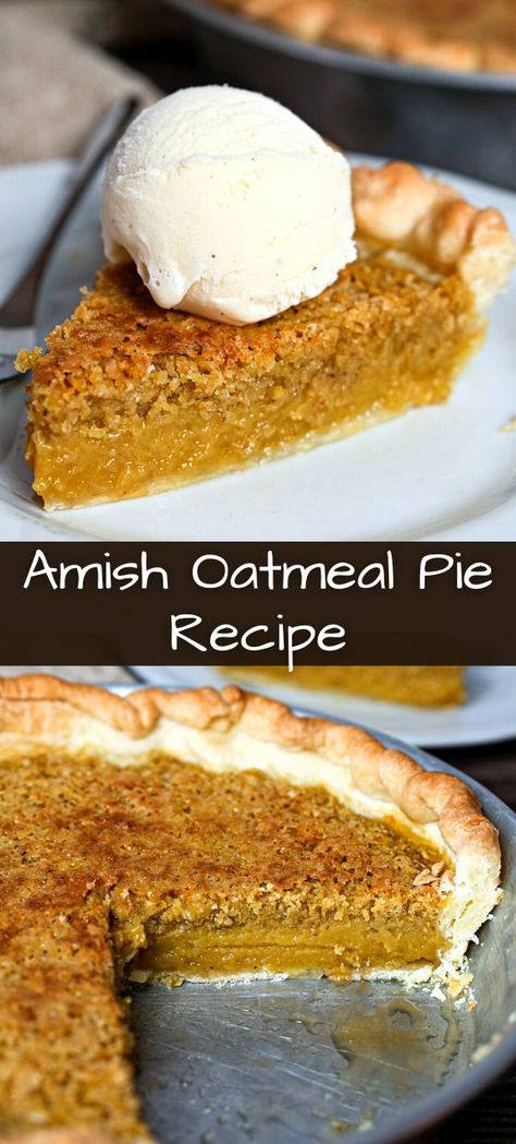 Experience the wholesome goodness of our Amish Oatmeal Pie Recipe, where old-fashioned oats, brown sugar, and butter combine to create a rich and comforting pie that's perfect for dessert or a sweet snack. Delve into this recipe for a taste of traditional Amish baking! Oat Meal Pie Recipe, Amish Oatmeal Pie 12 Tomatoes, Amish Oatmeal Bread, Classic Amish Oatmeal Pie 12 Tomatoes, Amish Corn Pie, Classic Amish Oatmeal Pie, Amish Pies Recipes, Amish Recipes Dessert, Amish Pie Recipes