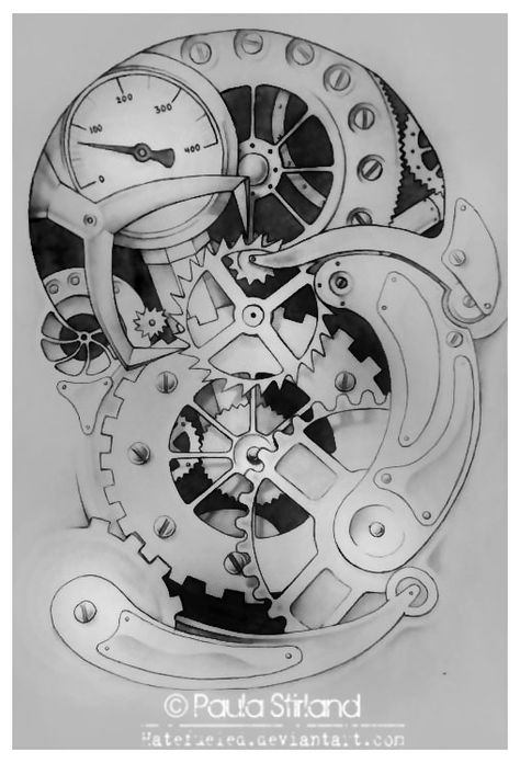 Commissioned tattoo design for MB My email: knotty.inks@yahoo.co.ukDo not use image, thanks for looking Tatto Clock, Mechanical Tattoo, Tattoo Clock, Gear Drawing, Clock Drawings, Steampunk Tattoo, Mechanic Tattoo, Worlds Best Tattoos, Steampunk Heart