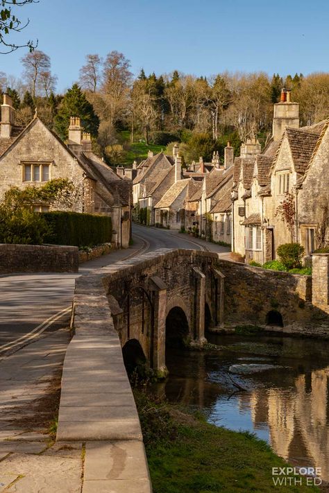 A day trip to Castle Combe in The Cotswolds - Explore With Ed Worldbuilding Ideas, England Countryside, Castle Combe, British Architecture, Globe Travel, The Cotswolds, The United Kingdom, English Countryside, Chocolate Box