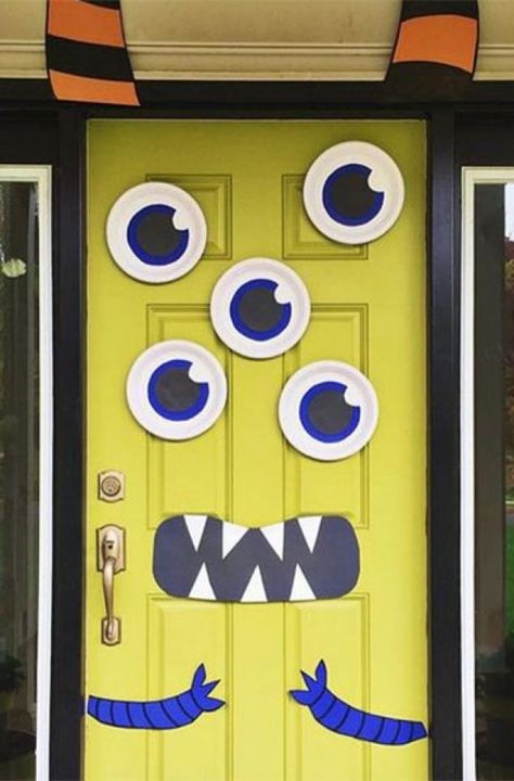 Goofy monster door - Halloween party ideas: Monster Doors Monster Door, Little Monster Birthday, Monster 1st Birthdays, Monster Inc Birthday, Monster Birthday Parties, Monster Theme, Zucca Halloween, Halloween Front Porch, Halloween Party Ideas