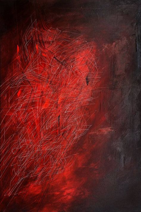 Original Art Acrylic Painting, measuring: 60.96W x 91.44H x 2.03D cm, by: Sovona Ghatak (India). Styles: Abstract Expressionism, Abstract, Conceptual, Fine Art, Modern. Subject: Abstract. Keywords: Fluid, Red, Curves, Lines, Expressionism, Contemporary, Complex, Abstract, Highcontrast, Abstractart. This Acrylic Painting is one of a kind and once sold will no longer be available to purchase. Buy art at Saatchi Art. Red Impressionist Painting, Paintings Abstract Acrylic, Anger Abstract Art, Angry Abstract Art, Horror Abstract Art, Abstract Red Painting, Red Art Aesthetic Painting, Contemporary Abstract Art Modern Acrylic Paintings, Abstract Dark Art