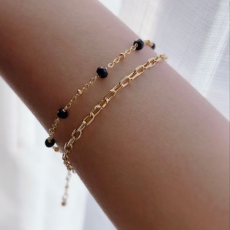 Carnelian Bracelet, Bracelet Stacking, Wedding Bridesmaid Jewelry, Dainty Bracelet, Gold Bracelet For Women, Linking Rings, Sapphire Bracelet, Dainty Bracelets, Black Spinel