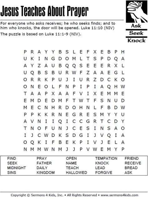 Free Sunday School Printables, Sunday School Printables, Religion Activities, Bible Word Searches, Letter Recognition Worksheets, Bible Worksheets, Kids Sunday School Lessons, Childrens Sermons, Bible Printables