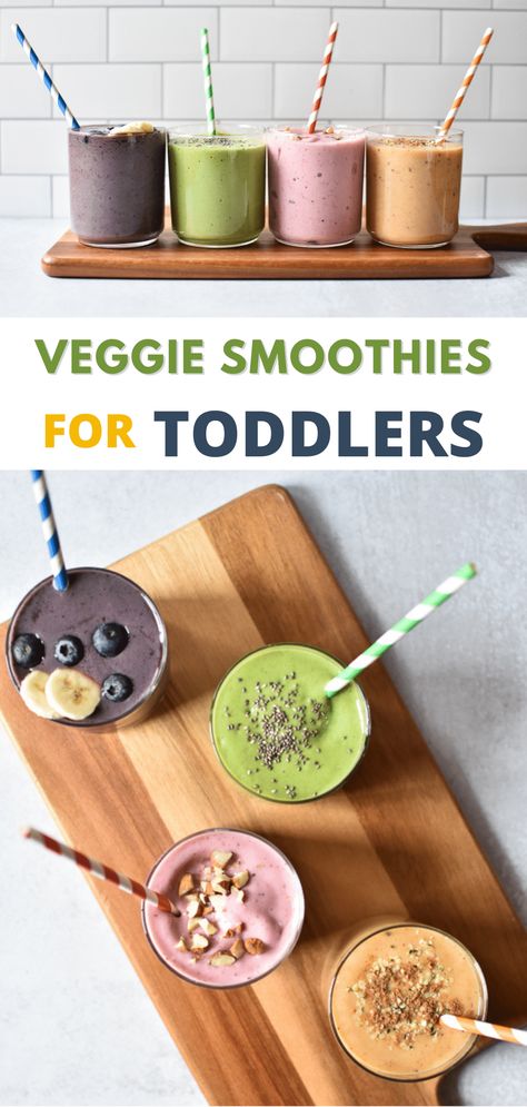 Veggies To Add To Smoothies, Easy Healthy Veggie Meals, Kid Smoothies Healthy Picky Eaters, Whole Foods Snacks For Kids, Veggie Smoothie Recipes For Kids, Healthy Kid Smoothies Recipes, Clean Simple Eats Smoothie Recipes, Toddler Fruit Ideas, Healthy Blended Drinks