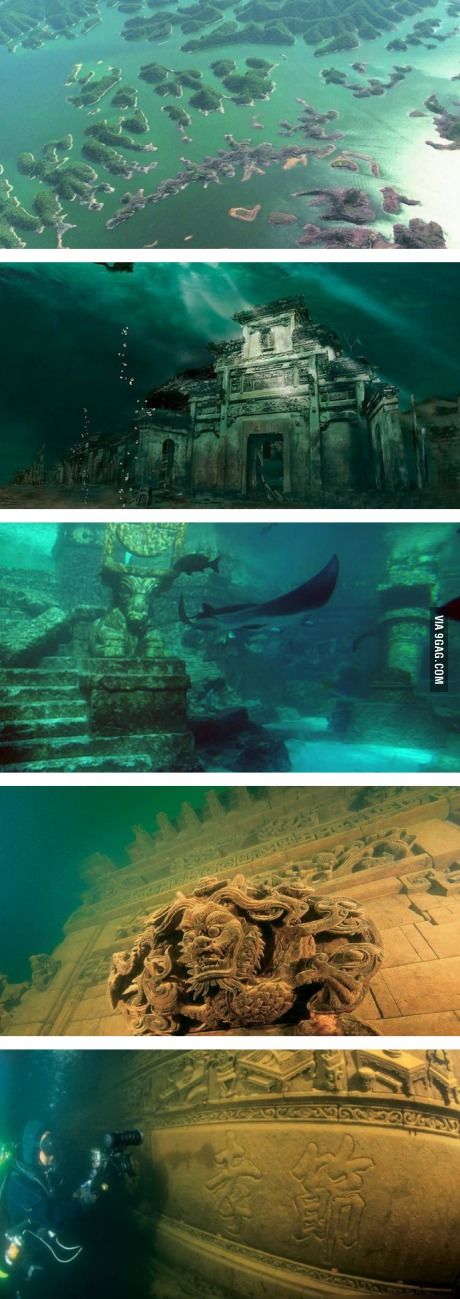 Underwater Ruins, Sunken City, Thousand Island, Underwater City, Island Lake, Thousand Islands, Halong Bay, Ancient City, Ancient Ruins