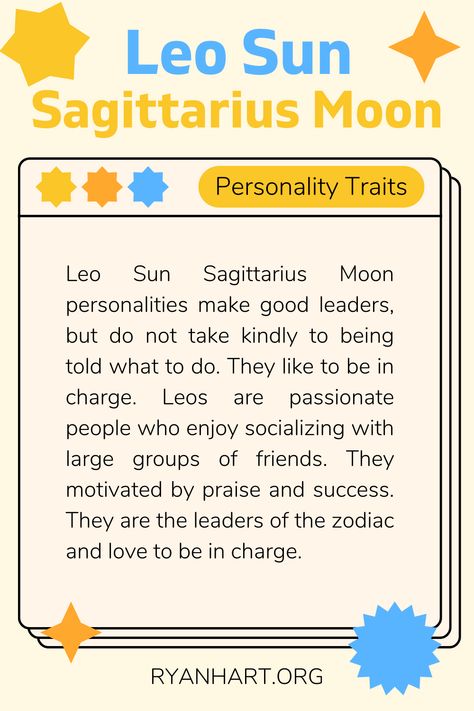 Leo Sun Sagittarius Moon, Moon Personality, Astrology Explained, Moon Sagittarius, Sun Sagittarius, Astrology Witch, Sagittarius Sun, Sagittarius Leo, Leo Moon