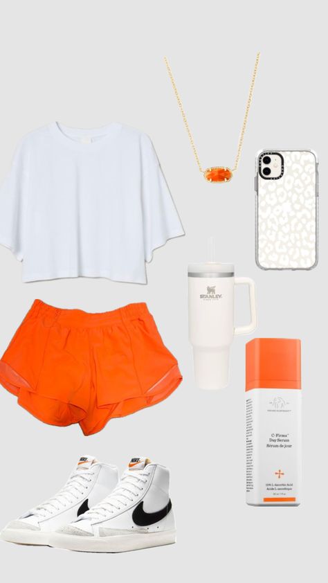 Preppy Outfit White Background, Preppy White Shirt, Preppy Outfits With Blazers, Comfy Preppy Outfits, Preppy Outfit Ideas For School, Preppy Orange, Preppy Shirts, Outfit Shuffles, Shuffle Outfits