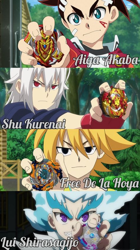 This picture is a tribute to the most relevant characters from Beyblade Burst,God and Chouzetsu who are not comfirmed to make a return in the 4th season(GT/Gachi),atleast for now.Even if one of these characters or all of them don't make a return in GT/Gachi,they will always be remembered as the strongest bladers from Beyblade Burst,God and Chouzetsu.Although Valt is also a relevant character and one of the strongest bladers,he isn't in this picture because he made a return in GT/Gachi. Beyblade Burst Characters, Beyblade Burst Valt, Beyblade Burst Turbo, Beyblade Toys, Ben 10 Comics, Epic Games Fortnite, Shu Kurenai, Anime Galaxy, Fan Anime