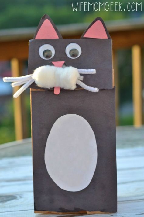 Cat Paper Bag Puppet | Fun Family Crafts Cat Paper Bag Puppet, Cat Puppet, Cats Crafts, Thanksgiving Family Games, Fun Thanksgiving Games, Games Thanksgiving, Thanksgiving Activities Preschool, Thanksgiving Crafts For Toddlers, Bag Puppet