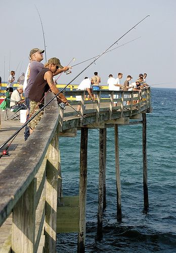 Nags Head Fishing Pier on the Outer Banks, NC Obx Stuff, Nc Beaches, Salt Water Fishing, Fishing Pier, Nags Head, Surf Fishing, Cape Hatteras, Outer Banks Nc, The Outer Banks