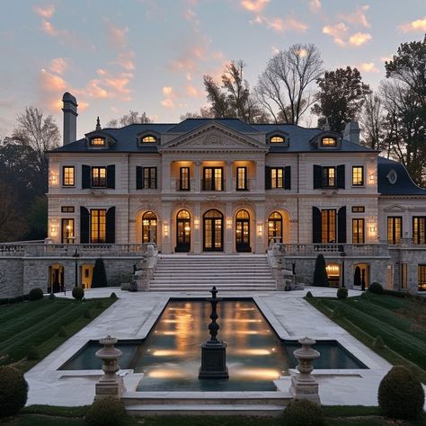 Huge Old Money Mansion, Old Money House Exterior Layout, Rich Houses Dream Homes Luxury Mansions, Mansion Aesthetic Exterior, Casas Old Money, Old Money House Layout, Old Money House Exterior, Old Money Mansions, Old Money Mansion