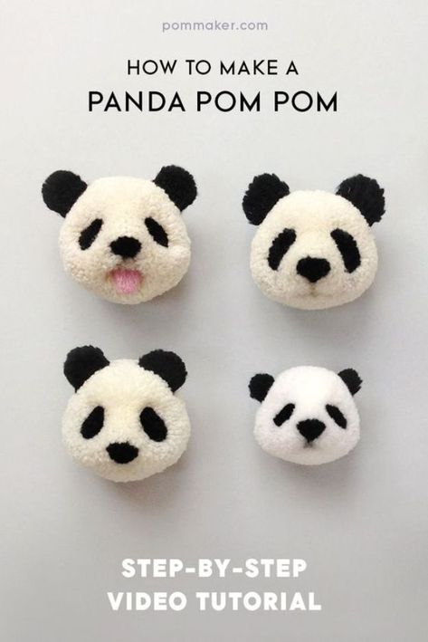 Crafts To Make and Sell - Panda Pom Pom - 75 MORE Easy DIY Ideas for Cheap Things To Sell on Etsy, Online and for Craft Fairs. Make Money with These Homemade Crafts for Teens, Kids, Christmas, Summer, Mother’s Day Gifts. http://diyjoy.com/crafts-to-make-and-sell-ideas Toy Pom, Pompon Diy, Yarn Animals, Pom Pom Animals, Profitable Crafts, Pom Pom Crafts, Diy And Crafts Sewing, Diy Activities, Crafts To Make And Sell