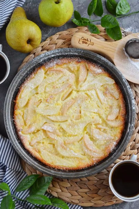 Pear Custard, Pear Pie Recipe, Pear Dessert Recipes, Custard Pie Recipe, Pear Pie, Pear Dessert, Custard Desserts, Pear Cake, Ricotta Recipes