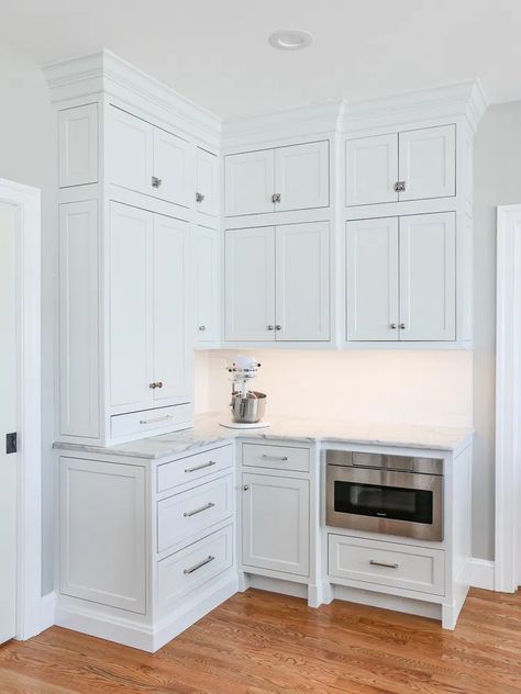 Inset Upper Kitchen Cabinets, Custom Pantry Cabinet, Inset Kitchen Cabinets, Kitchen Cabinets To Ceiling, Cabinets To Ceiling, My Dream Kitchen, Kitchen Cabinet Inspiration, Cabinets To Go, Semi Custom Cabinets