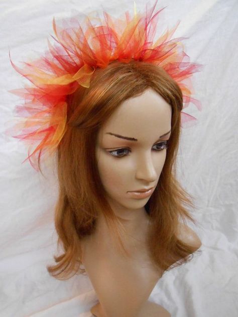 Fire Crown Phoenix Fallen Angel Headpiece Fairy Tiara Flame Queen ... Fire Princess Costume, Phoenix Headpiece, Fire Headpiece, Fallen Angel Costume Ideas, Angel Headpiece, Fallen Angel Costume, Angel Costume Diy, Goddess Headband, Fire Crown