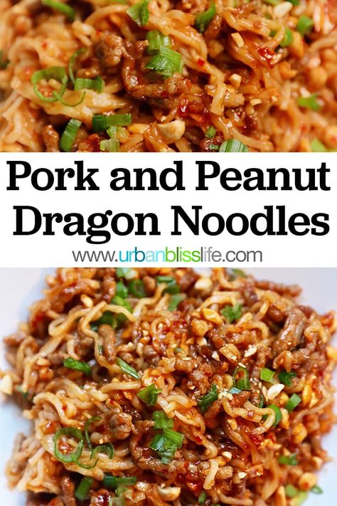 Dragon Noodles, Pork Ramen, Ground Pork Recipes, Korean Kitchen, Asian Noodle Recipes, Food Recipes Easy, Ramen Noodle Recipes, Asian Inspired Recipes, Noodle Salad