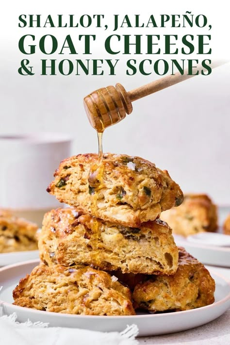 Scones Chocolate Chip, Honey Scones, Savory Scones Recipe, Goat Cheese Honey, Ultimate Cookie Recipe, Best Scone Recipe, Dinner Party Menu Ideas, Classic Savory, Party Menu Ideas