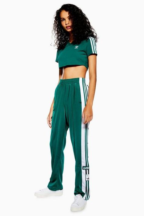 Womens Adibreak Trackpants by adidas - Green Adidas Clothing Women, Sporty Poses, Luxe Sportswear, Adidas Adibreak, Adidas Clothing, Adidas Outfits, Black Dress Outfit Casual, Looks Adidas, Adidas Set