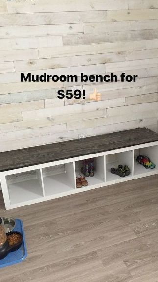 budget friendly beach cottage mudroom Cottage Style Mudroom, Cottage Mudroom, Mudroom Makeover, Modern Foyer, Entryway Closet, Upcycle Repurpose, Diy Entryway, Beach Cottage Decor, Luxury Vinyl Plank Flooring