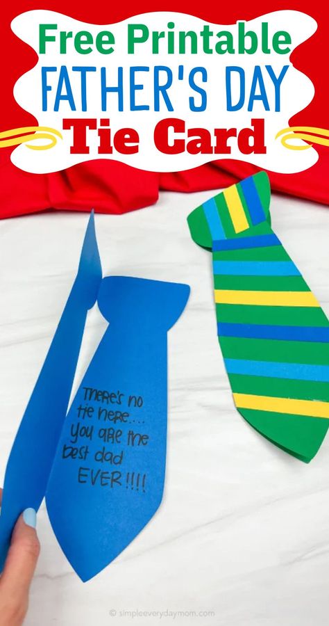 Father’s Day Tie Craft, Tie Fathers Day Craft, Father Day Printables Free, Fathers Day Art For Preschoolers, Father’s Day Preschool Crafts, Printable Fathers Day Crafts For Kids, Father’s Day Cards For Kids, Easy Fathers Day Crafts For Preschoolers, Father’s Day Crafts For Toddlers