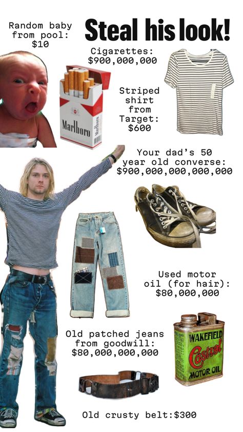 Jk we love you Kurt Greasy Hair Men, Nirvana Meme, Kurt Cobain Outfit, Nirvana Funny, Kurt And Courtney, Nirvana Kurt Cobain, Nirvana Kurt, Clean Girl Aesthetic, Band Humor