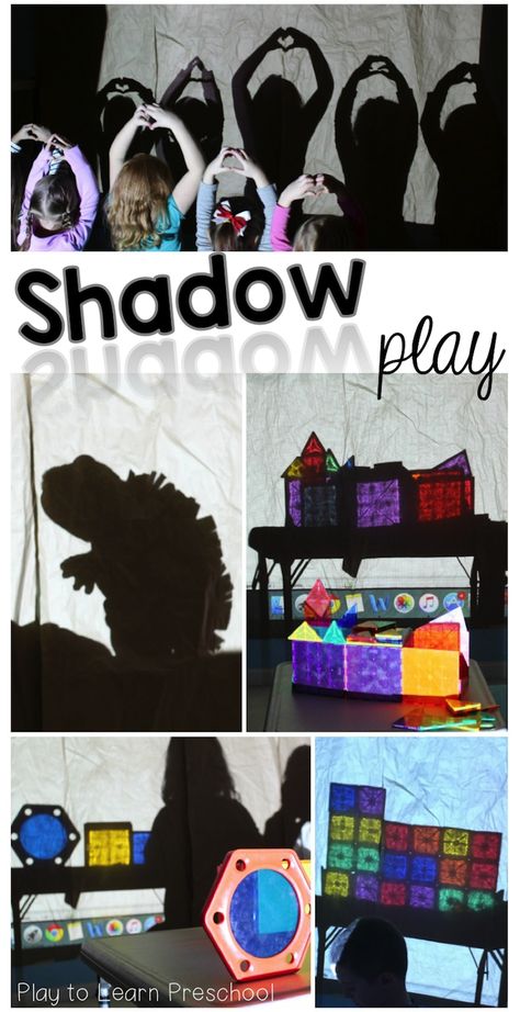 Shadow Play - Explore light and shadows in this easy sensory/science activity for young children. Shadow Provocations, Shadow Theme, Shadow Activities, Sensory Science, Light Science, Block Center, Light Activities, Smart Tiles, Science Activity