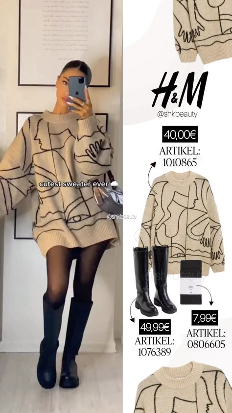 cadoavo 🤍 (@shkbeauty) • Instagram photos and videos Winter Glam Outfit, Daisy Wolanski, Hm Outfits, Outfits Paris, H&m Boots, Birthday Clothes, H M Outfits, Pullovers Outfit, Glam Outfit