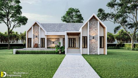 Nordic Style One-Story House Plan | Engineering Discoveries House One Story, Nordic House Plans, One Story House, Nordic House, Two Bedroom House, Architecture Construction, Small House Design Plans, One Story Homes, Minimal Home