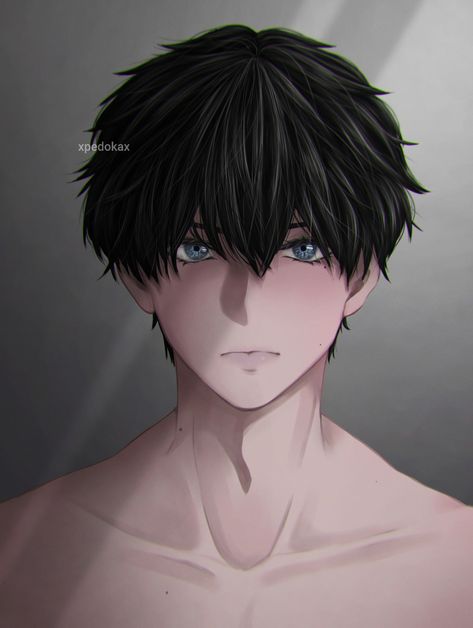 Black Hair Grey Eyes Anime Guy, Dark Hair Anime Guy, Guy With Blue Eyes, Black Hair Yellow Eyes, Dark Hair Blue Eyes, Guys With Black Hair, Dark Haired Men, Dark Blue Eyes, Black Hair Boy