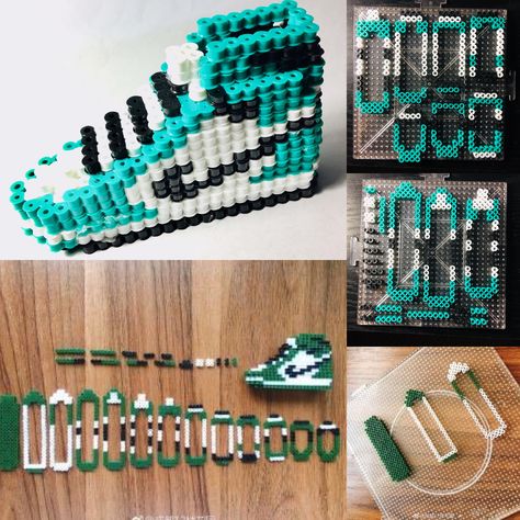 Perler Beads shoe, Hama Beads, Fuse Beads, 拼豆鞋 Pixel Beads 3d, 3d Iron Beads Pattern, Perler Bead Knife Patterns, Cute Perler Beads Designs 3d, Diy Perler Beads 3d, Perler Beads Ideas 3d Patterns, Peler Beads Patterns 3d, 3d Melty Beads Patterns, Fuse Beads 3d