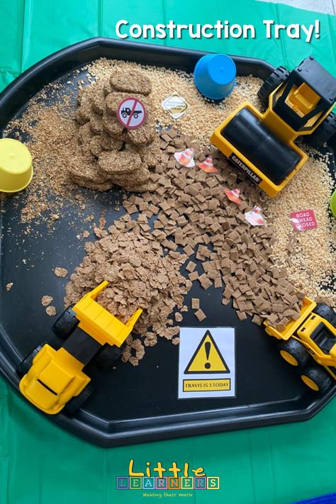 Cereal Messy Play, Cereal Tuff Tray Ideas, Cereal Tuff Tray, People Who Help Us Messy Play, Messy Play Ideas Eyfs, Construction Messy Play Ideas, Construction Messy Play, Tuff Tray Messy Play Ideas, Tuff Tray Messy Play