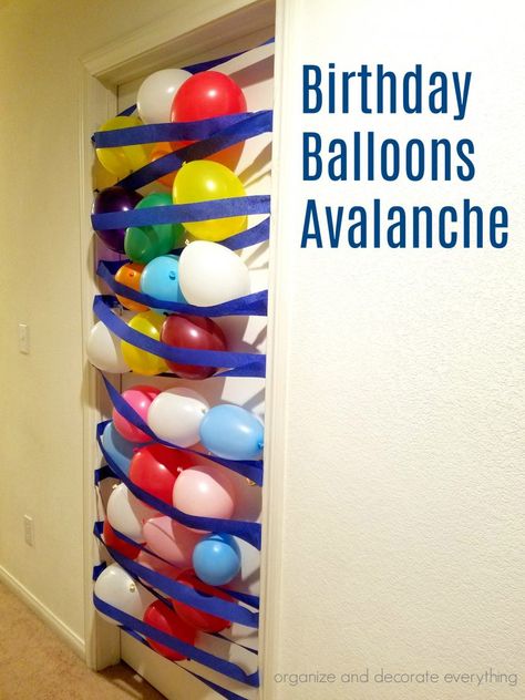 Diy Birthday Decorations At Home, Birthday Balloon Avalanche, Money Balloons, Diy Birthday Surprise, Balloon Avalanche, Money Balloon, Birthday Surprises, Birthday Decorations At Home, Boy Birthday Decorations