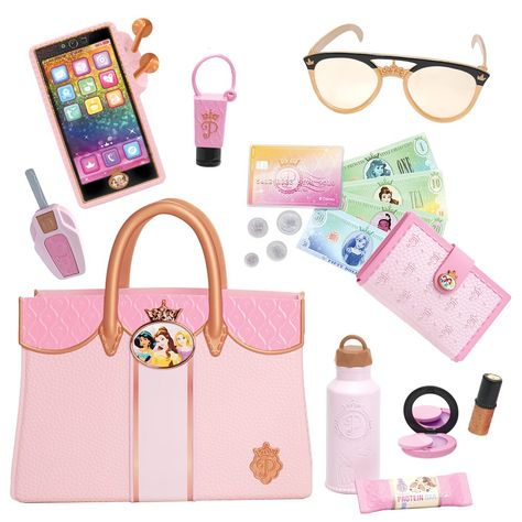 Tote Bag Essentials, Disney Princess Style, Disney Princess Toys, Play Makeup, Kids Purse, Princess Toys, Play Money, Princess Drawings, Bag Aesthetic