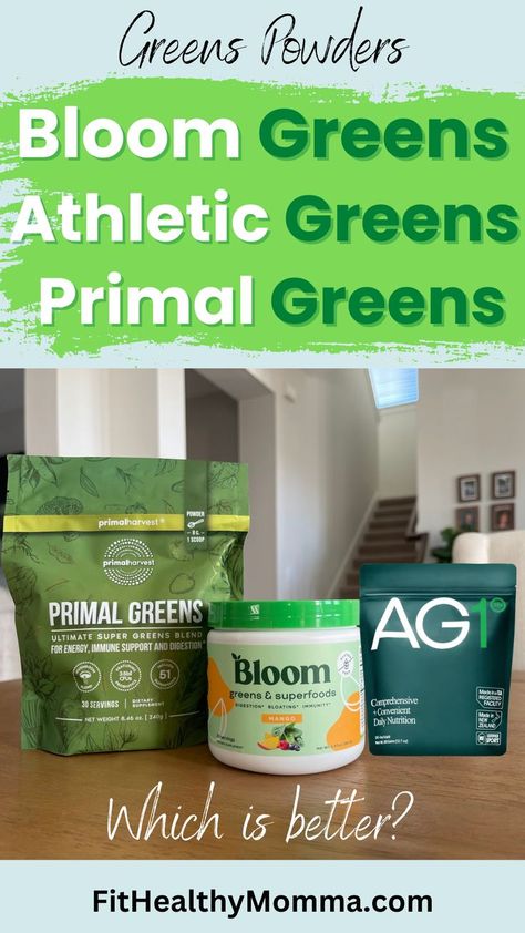 athletic greens vs bloom greens vs primal greens Green Supplement Powder, Bloom Nutrition Before And After, Benefits Of Drinking Greens Powder, Bloom Powder Recipes, Bloom Super Greens, Greens Supplement Powder, Benefits Of Greens Powder, Greens Drink Powder, Best Green Drink Powder