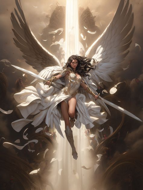 @mhchin Angel Princess Art, Six Winged Angel, Goddess With Wings, Lady With Wings, Angel Fantasy Art, Angel Female, Guardian Angel Pictures, Female Angel, Winged People