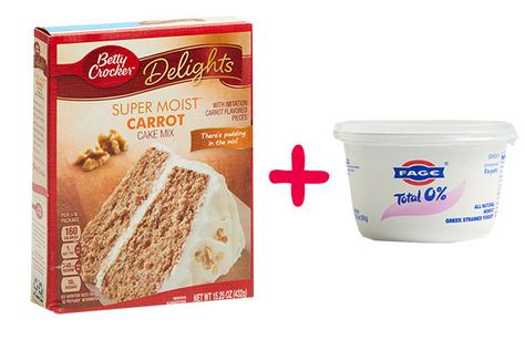 Easy Low-Calorie 2-Ingredient Cake Recipes | Hungry Girl Cake Mix With Yogurt Recipe, Ww Cake Mix Recipes With Diet Soda, Greek Yogurt Cake Mix Cookies, Low Calorie Cake Mix Recipes, Cake Mix And Greek Yogurt, Yogurt And Cake Mix Recipes, Cake Mix With Greek Yogurt, Greek Yogurt And Cake Mix Muffins, Three Ingredient Yogurt Cake