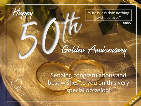 Send your congratulations and best wishes for a happy 50th anniversary. #golden #anniversary #freeEcard www.beestarrcards.wixsite.com/ecards Happy 50 Anniversary Wishes, 50 Th Anniversary Quotes, 50 Th Wedding Anniversary Wishes, Happy Golden Anniversary Wishes, 50th Anniversary Messages, 50 Th Anniversary Wishes, Golden Anniversary Quotes, 50th Anniversary Wishes For Couple, Happy 50th Anniversary Quotes