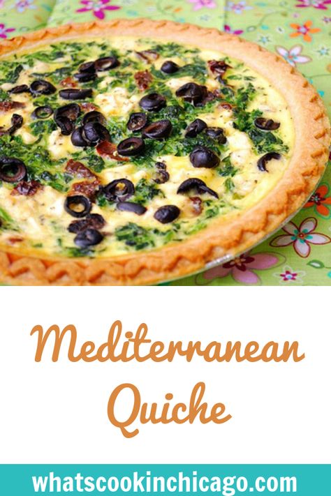 Italian Quiche Recipes, Greek Quiche Recipes, Mediterranean Diet Breakfast Recipes Easy, Dinner Quiche Recipes, Greek Quiche, Mediterranean Quiche Recipes, Quish Recipes, Brunch Quiche Recipes, Mediterranean Brunch