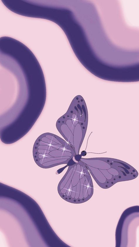 Iphone Wallpaper Violet, Purple Butterfly Wallpaper, Cow Print Wallpaper, Purple Flowers Wallpaper, Butterfly Art Painting, Cute Blue Wallpaper, Emo Wallpaper, Butterfly Illustration, Purple Wallpaper Iphone