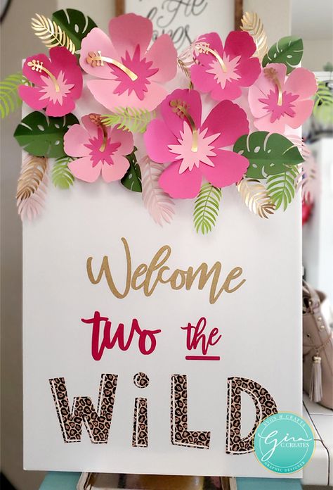 Two Wild Birthday Party | Free SVG and Printable – Gina C. Creates Two Wild Birthday Party, Two Wild Birthday, 2nd Birthday Party For Girl, Tropical Birthday Party, Wild Birthday Party, Flamingo Birthday Party, Second Birthday Ideas, Two Wild, Fiesta Tropical