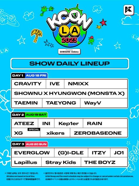 KCONUSA on X: "[#KCONLA2023] ⓈⒽⓄⓌ DAILY LINEUP Check out the SHOW DAILY LINEUP for each program and plan your own KCON schedule! 🙌 *Artist lineup and the event schedule may be subject to change or cancel under certain circumstances https://t.co/ZSbbSsTINS" / X Schedule Poster, Artist Posters, 8th Anniversary, Design Posters, G I Dle, Graphic Design Posters, Monsta X, Design Style, A Good Man