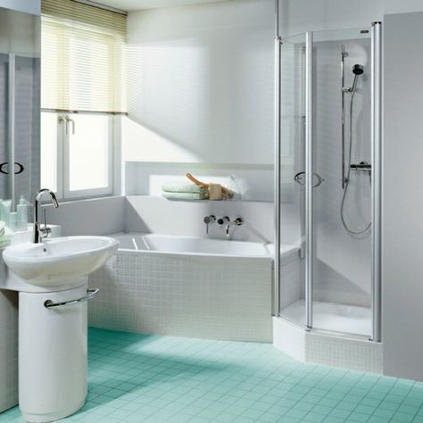 Aqua tile floor Aqua Tiles, Small Toilet Room, Space Saving Bathroom, Toilet Room, Small Toilet, Tiny Bathroom, Amazing Bathrooms, Bathroom Furniture, Master Bath