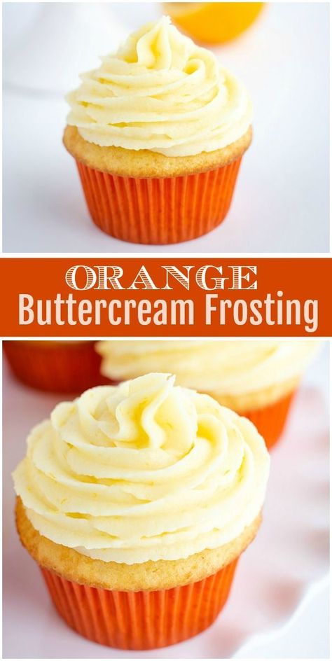 Buttercream Frosting Flavors, Orange Buttercream Frosting Recipe, Frosting Flavors, Orange Buttercream Frosting, Pudding Recept, Orange Buttercream, Frosting Recipes Easy, Cake Frosting Recipe, Homemade Frosting