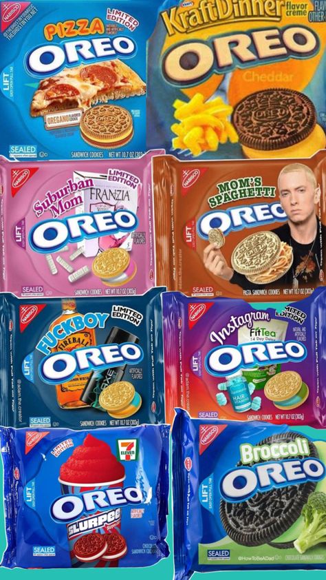 Weird Food Flavors, Weird Food Pictures, Snacks To Get From The Store, Weird Oreo Flavors Real, Funny Oreo Flavors, Weird Food Combos, Weird Flavors, Weird Oreo Flavors, Creepy Love