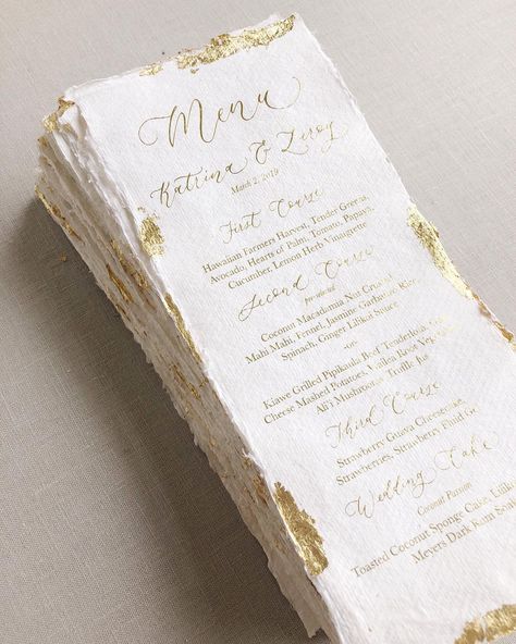 Anna Claire, Elegant Wedding Menu, Diy Soap Bars, Gold Leafing, Hawaii Luau, Commitment Ceremony, Wedding Menu Cards, Your Gorgeous, Soap Bars